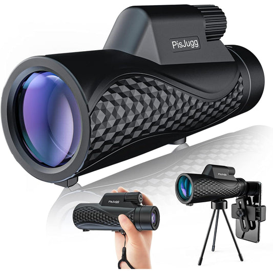 PisJugg 12x42 Monocular Telescope, Bigger Size BAK-4 Prism - T&S Outlets