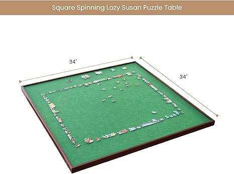 Bits and Pieces - Square Spinning Lazy Susan Puzzle Table