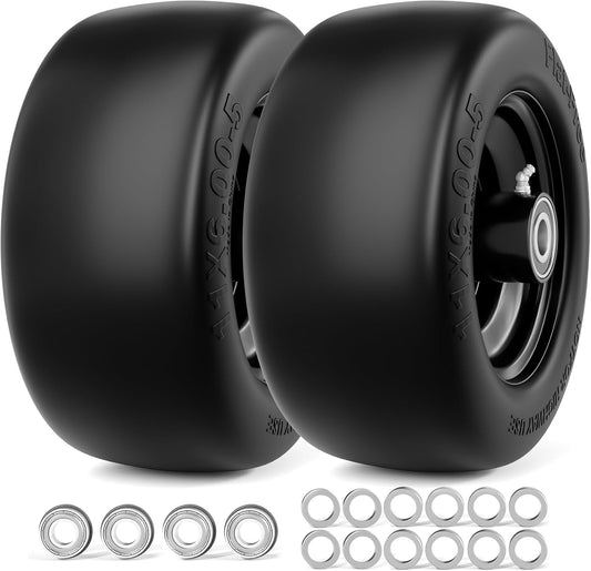 11x6.00-5 Lawn Mower Tires Flat Free, Zero Turn Mower Front Tires