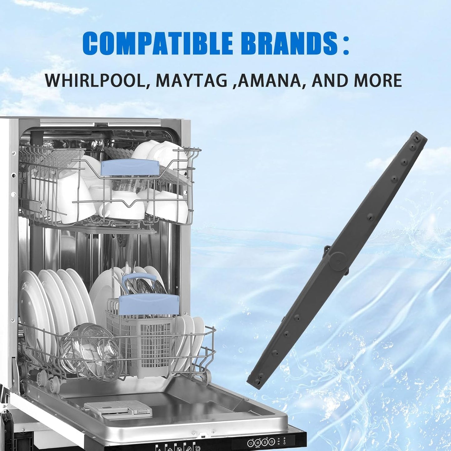 WPW10491331 Dishwasher Parts for Whirlpool Dishwasher Spray Arm Compatible With Whirlpool