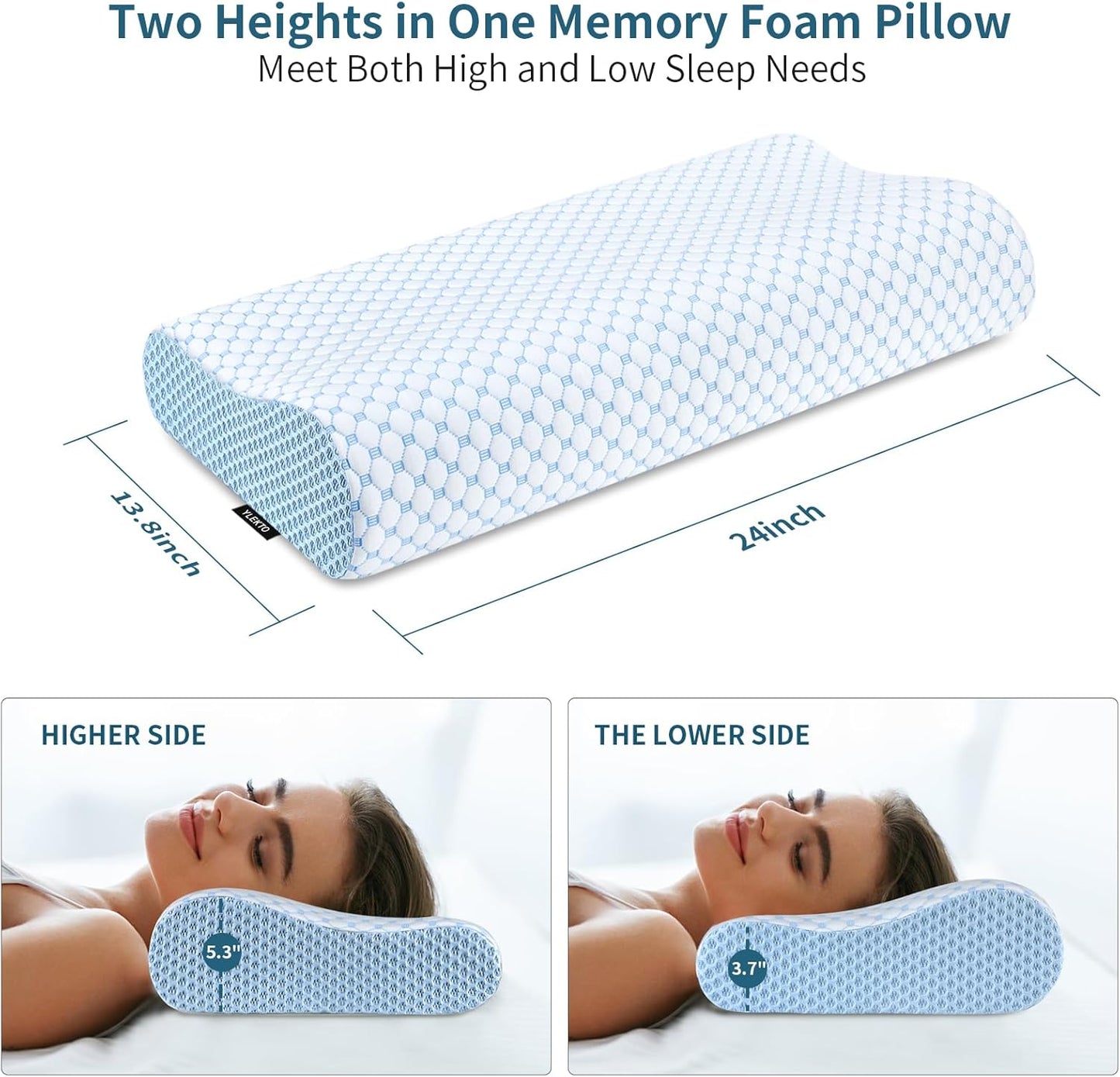 Cervical Pillow for Neck Pain Relief, Contour Memory Foam Pillows for Sleeping