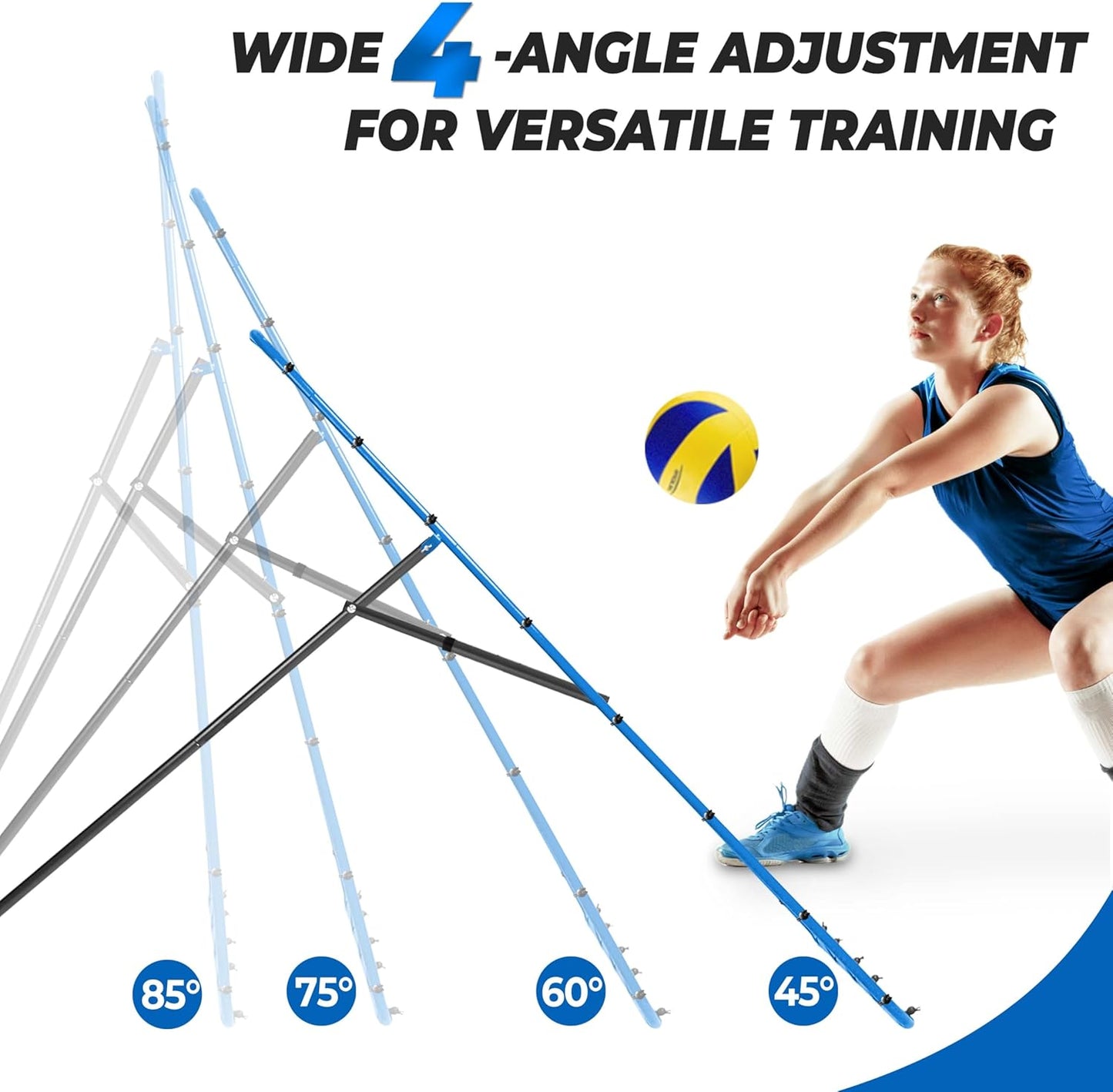 2-in-1 Volleyball Rebounder Net System, Adjustable from 7x4 ft to 4x4.5 ft