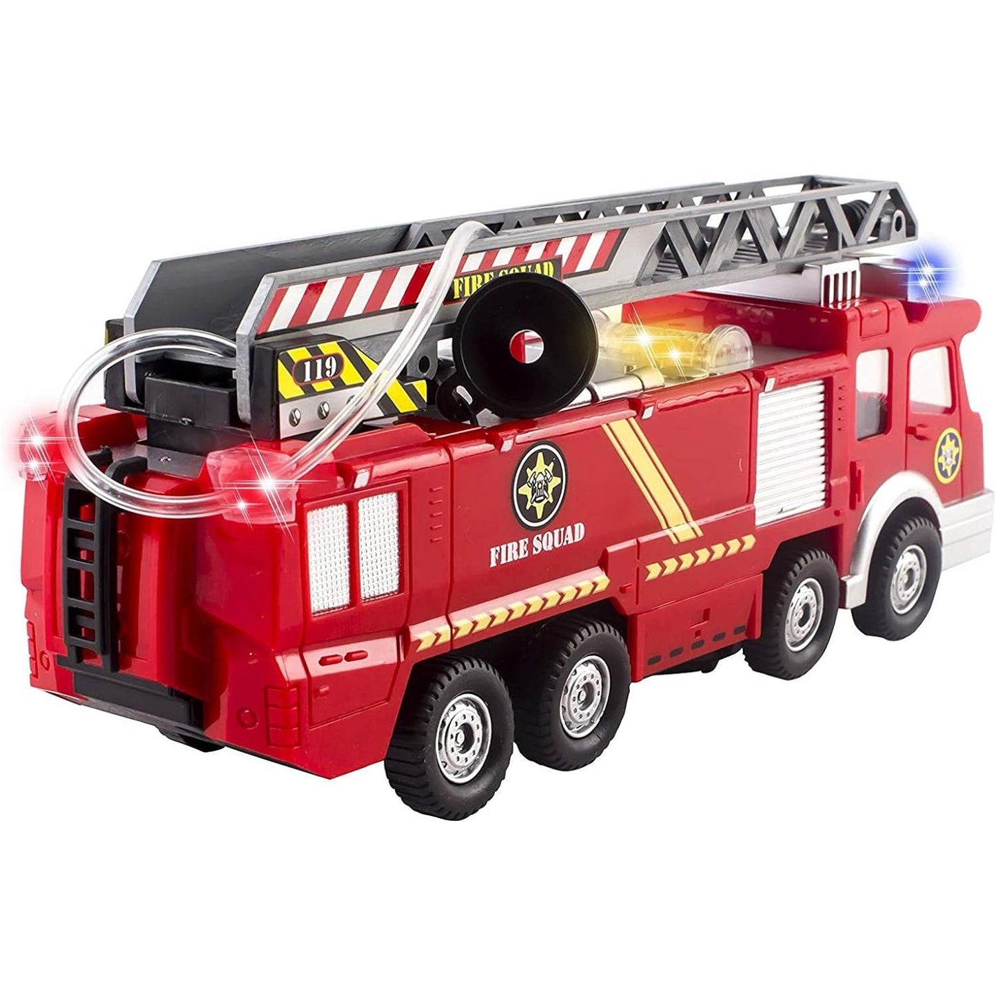 Fire Truck Toy Rescue with Shooting Water, Lights and Sirens Sounds, - T&S Outlets