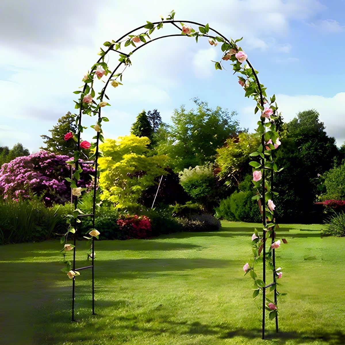 Metal Pergola Arbor,4.6 Feet Wide x7.9 Feet High Assemble Freely for Various Climbing Plant
