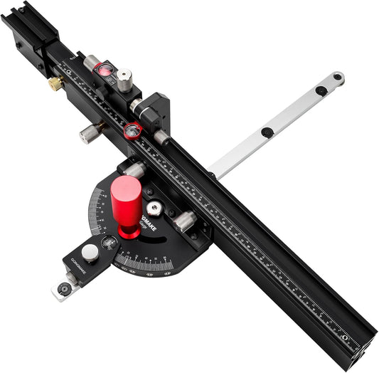 Table Saw Miter Gauge with Micro Adjustable Flip Stop and Extendable Fence and Quick Angle