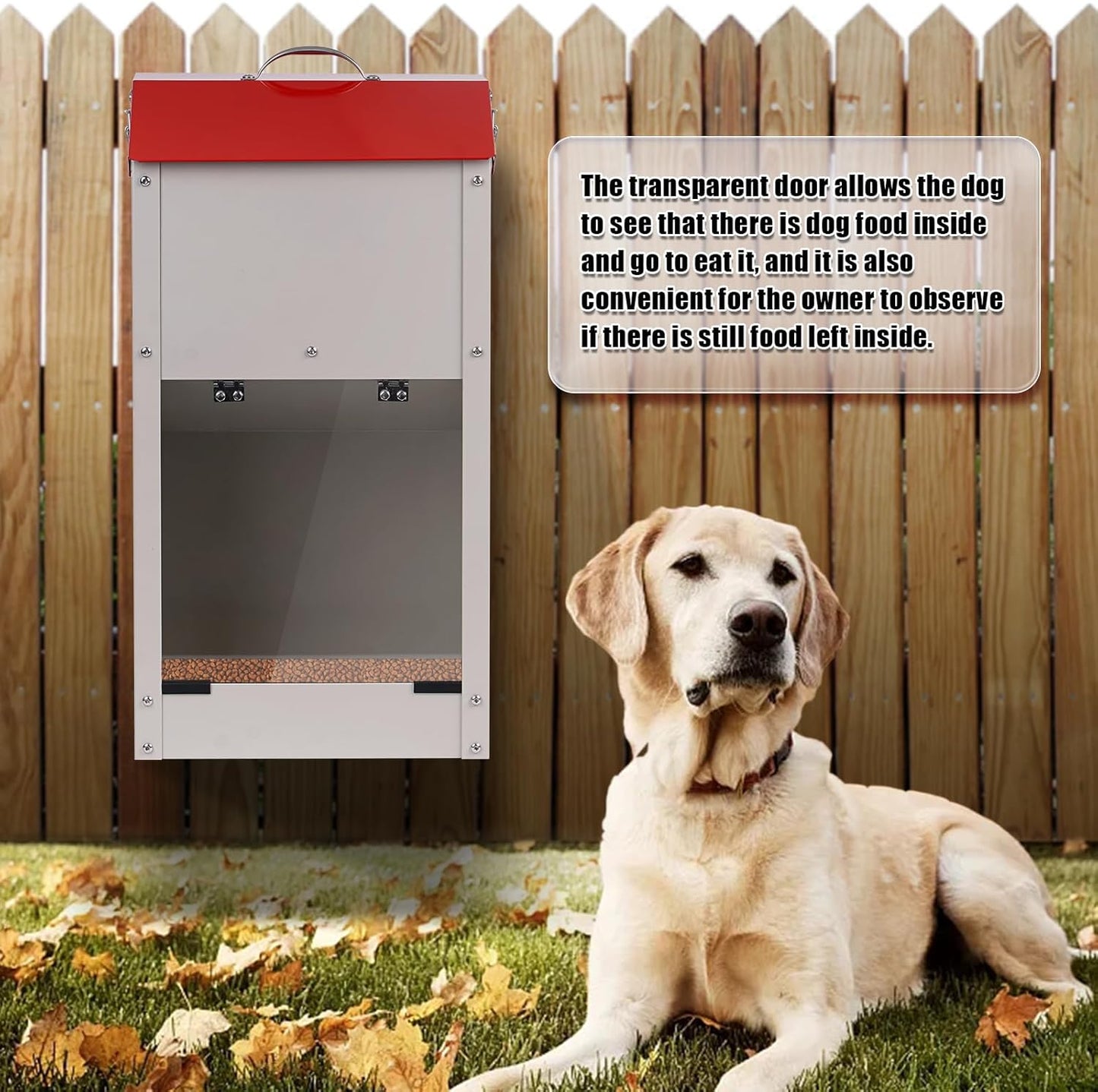 Galvanized Automatic Dog Feeder Large Breed Dog Food Dispenser for Large Dogs