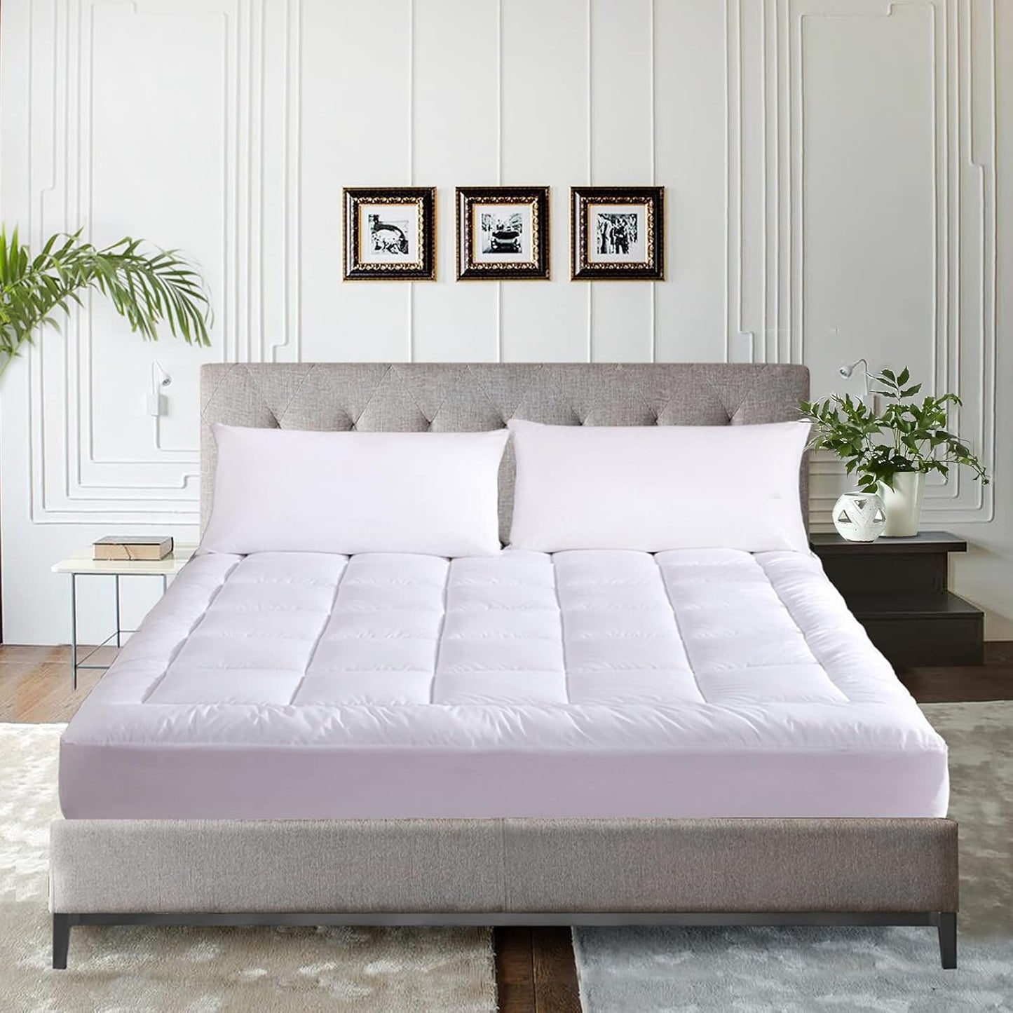 Whats Bedding Waterproof Mattress Pad Full Size Cotton Top Down Alternative Filling