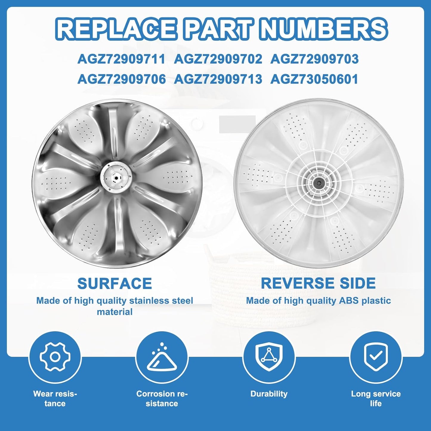 AGZ72909711 Washplate Pulsator Assembly with 5006EA3009B Washer Pulsator Cap