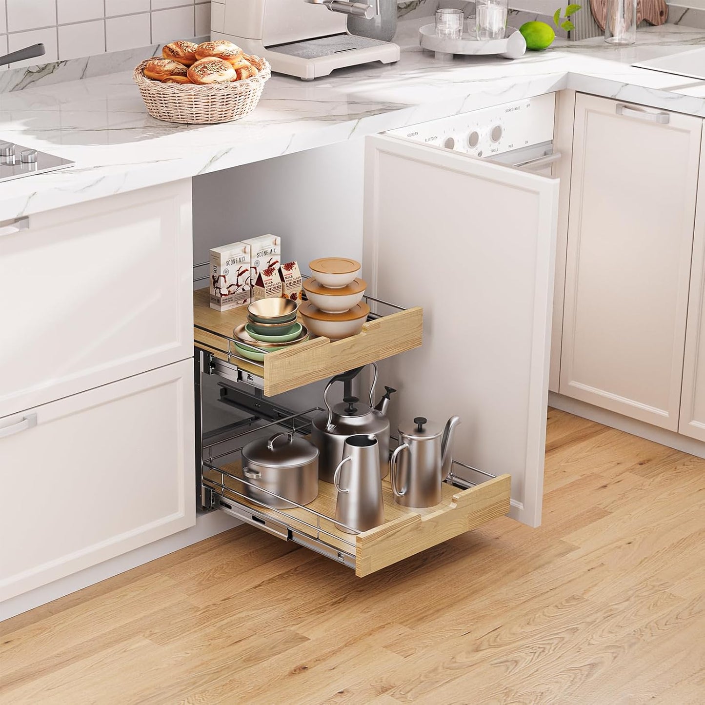 Pull Out Cabinet Organizer,Heavy-Duty Slide Out Shelf, 15" x 21"