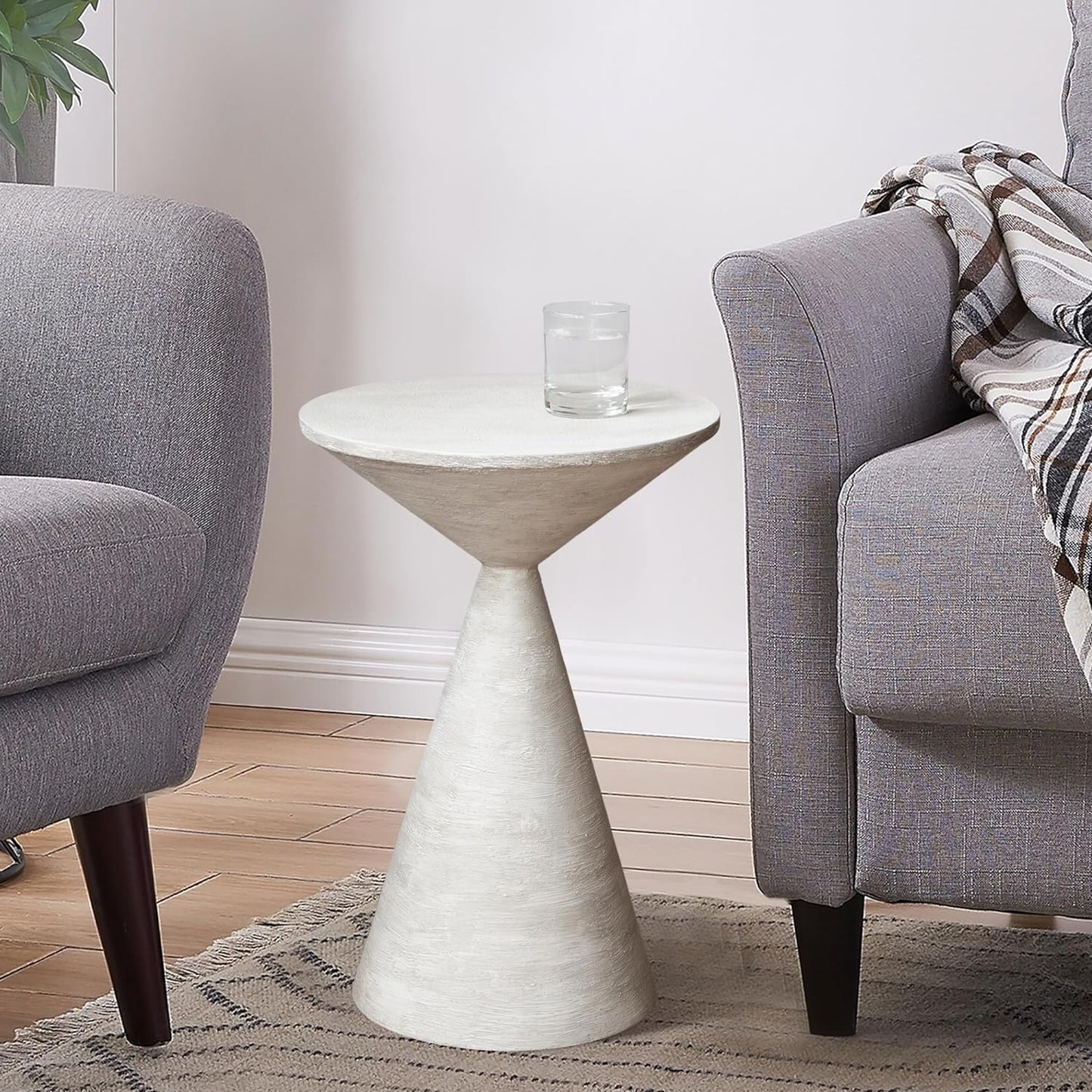 Small Drink Table, Round Martini Table, Drum End Table Side Table, Metal Accent Table