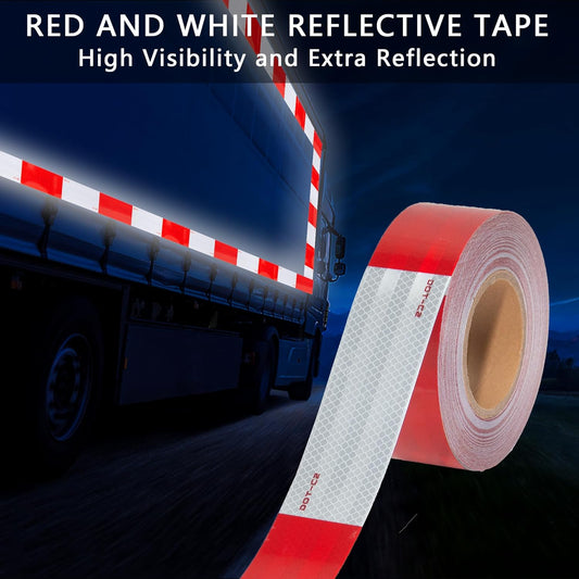 DOT-C2 Reflective Tape 2 Inch x 30 Feet Red White Reflective Tape - T&S Outlets