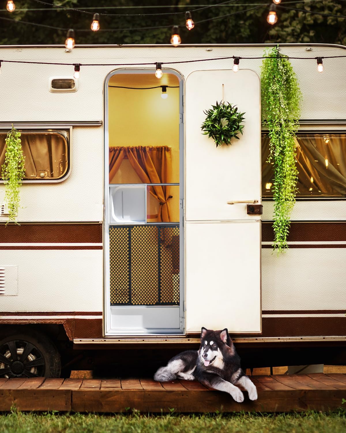 RV Screen Door Protector for Dogs, Adjustable RV Screen Door Pet Protector Guard