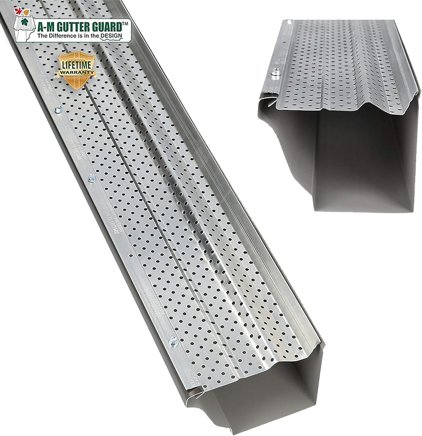 A-M Gutter Guard - Heavy Duty Lifetime Quality Aluminum Leaf & Debris Protection for 5-inch
