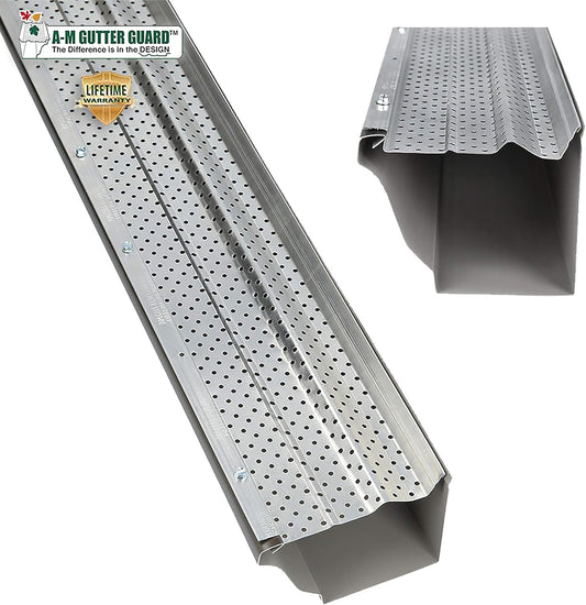 A-M Gutter Guard - Heavy Duty Lifetime Quality Aluminum Leaf & Debris Protection for 5-inch