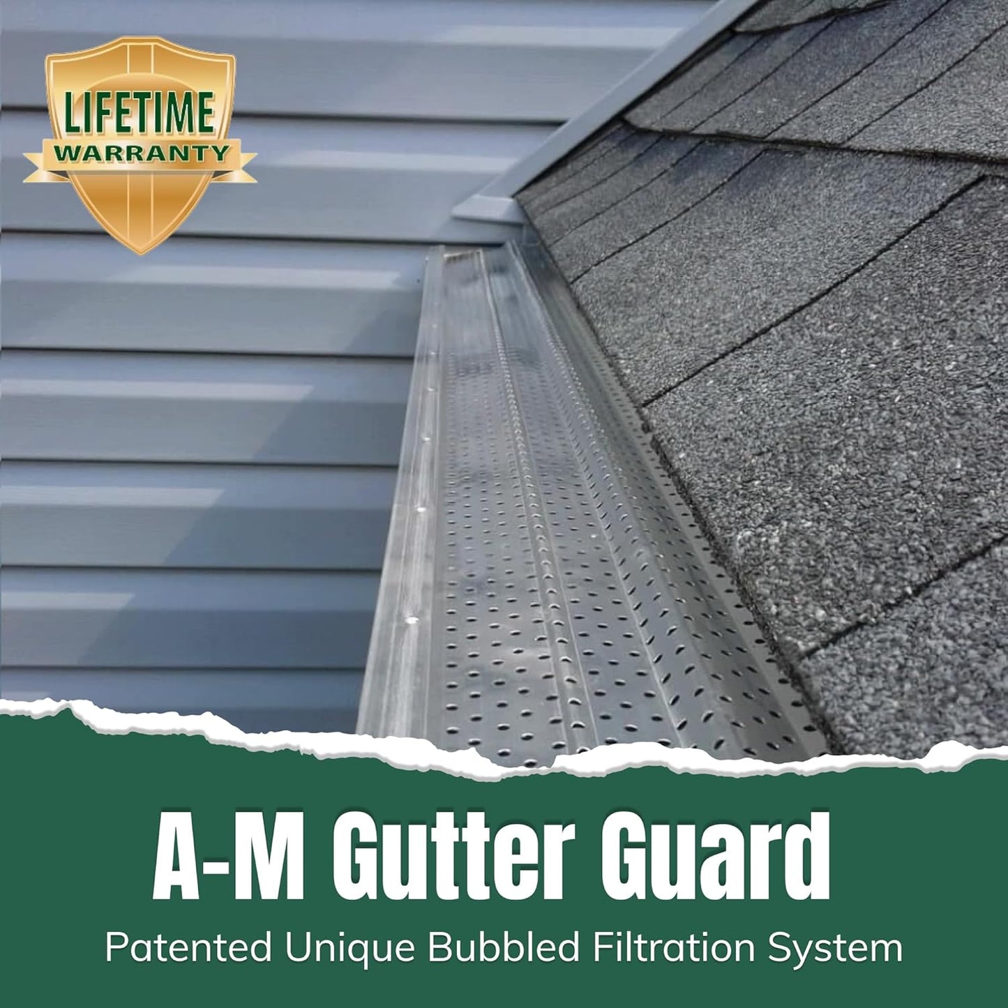 A-M Gutter Guard - Heavy Duty Lifetime Quality Aluminum Leaf & Debris Protection for 5-inch
