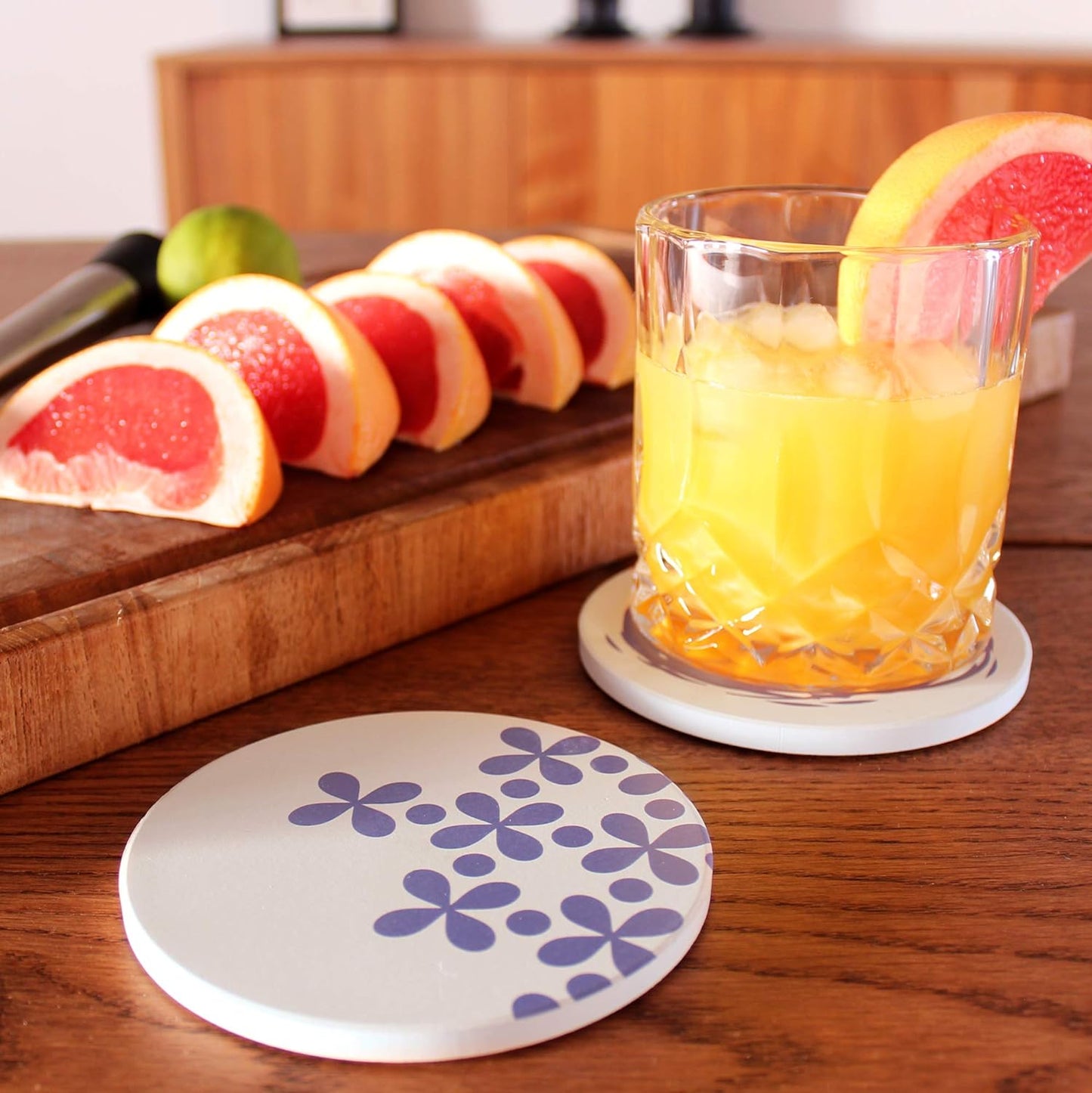 BARVIVO Fancy Ceramic Coasters for Drinks Absorbent Set of 6