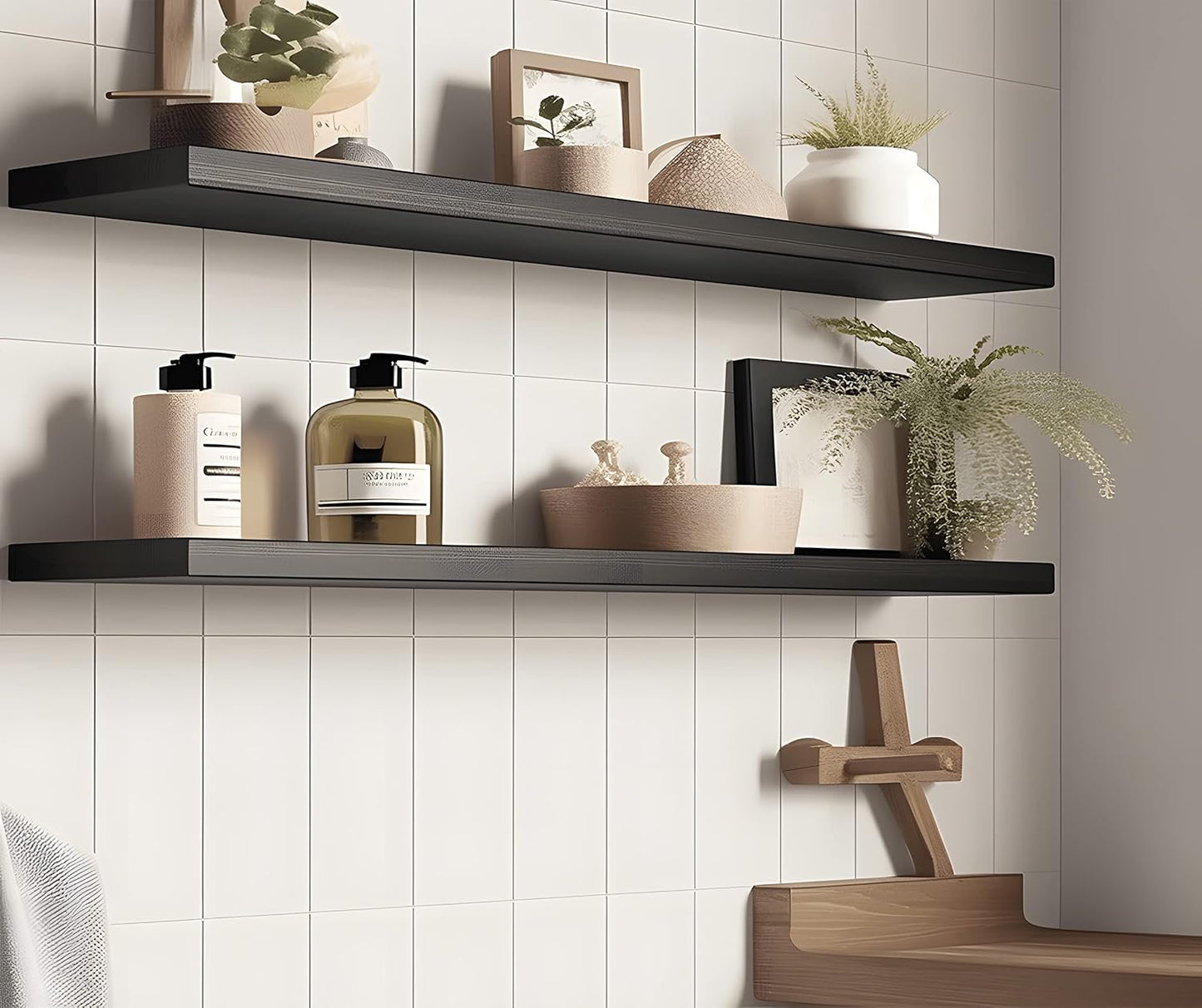Wood Floating Shelves for Wall, Wooden Wall Shelves for Bedroom