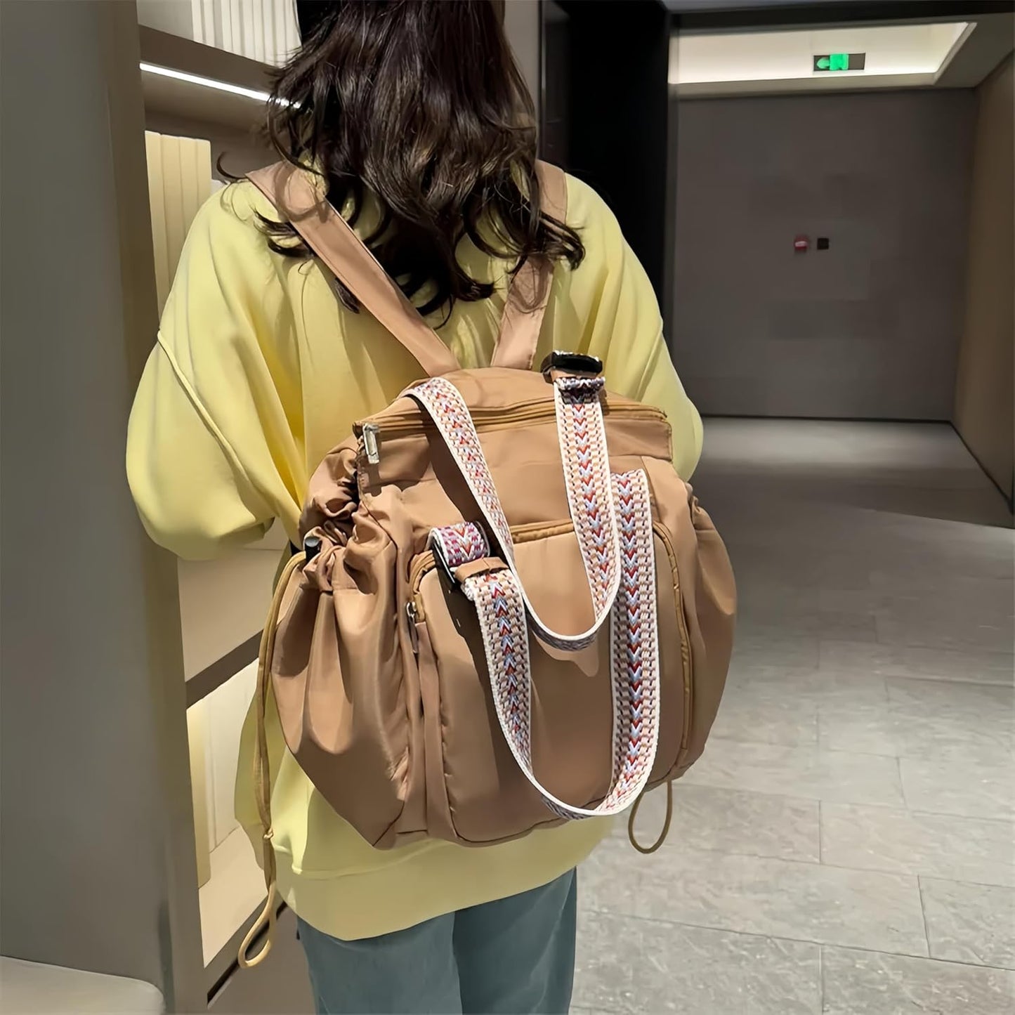 Large Capacity Versatile Travel Backpack for Women, Transformable Nylon Cradle Bag