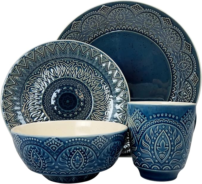 Elama's Petra 16 Piece Stoneware Dinnerware Set