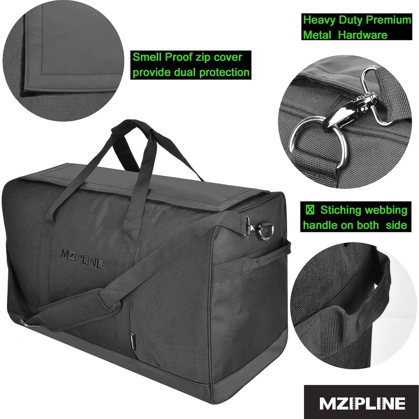 XL Large Duffle Bag-Smell Proof-Bag Resistant Sport Gym Overnight Weekender Bag