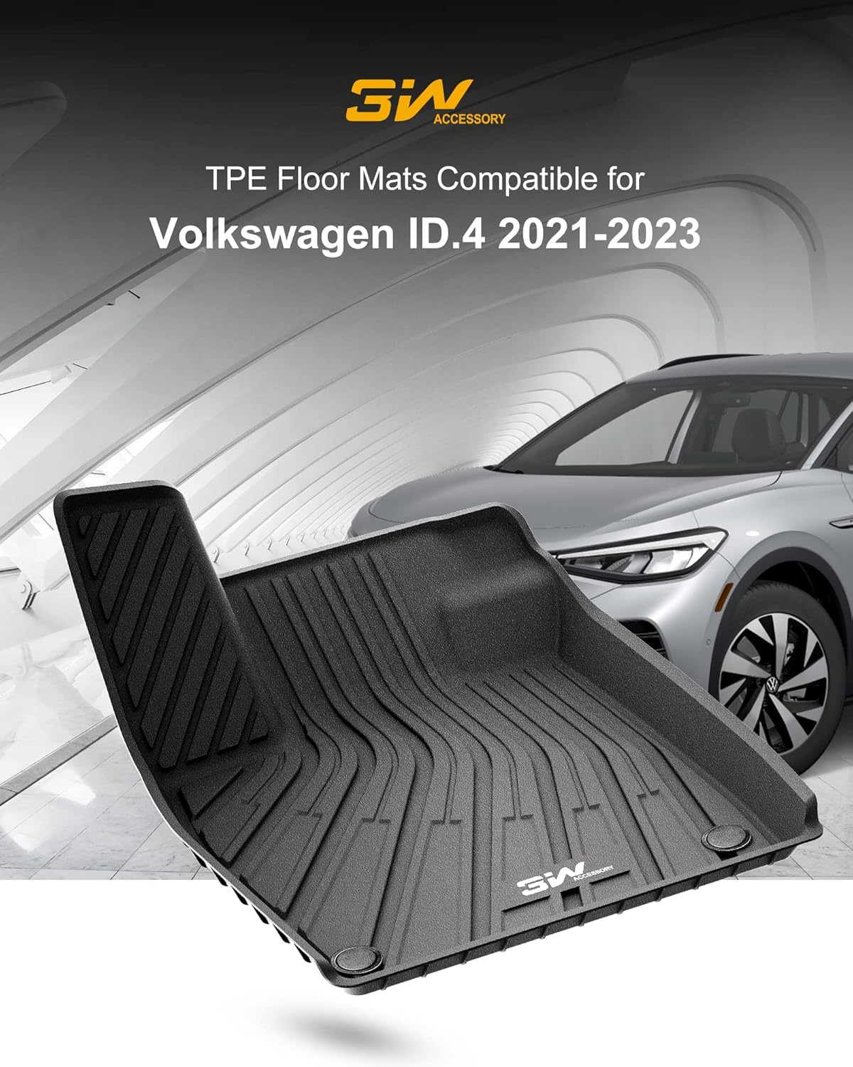 3W Floor Mats Fit for Volkswagen ID.4 2021-2024, All Weather ID4