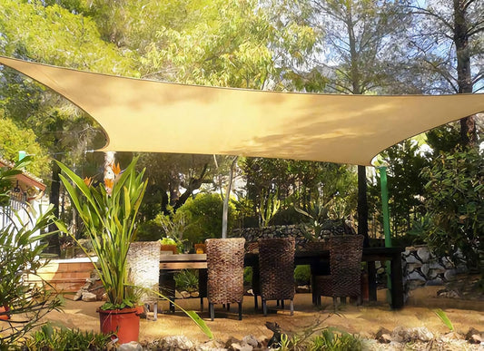 Rectangle Sun Shade Sail Canopy, 20' x 20' Patio Shade Cloth Outdoor Cover