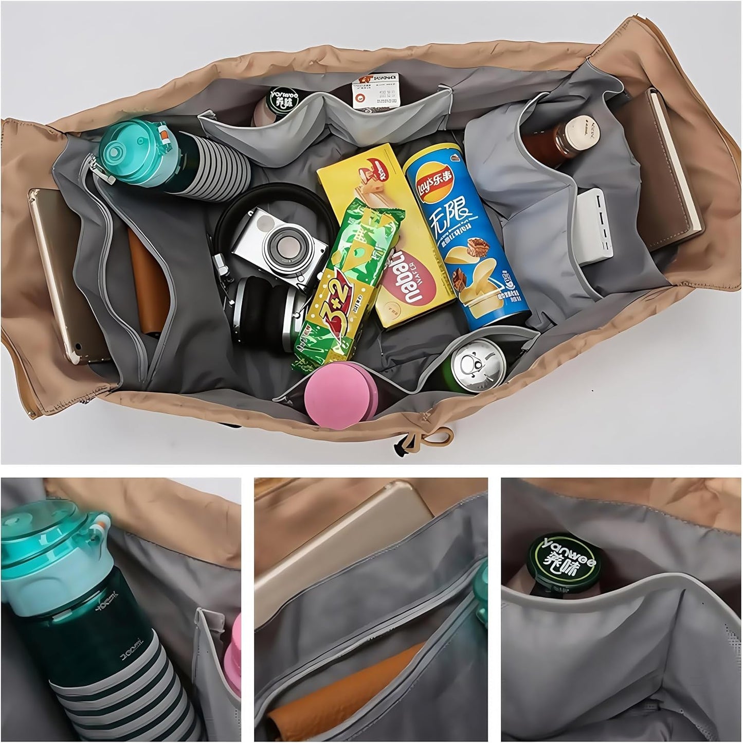 Large Capacity Versatile Travel Backpack for Women, Transformable Nylon Cradle Bag