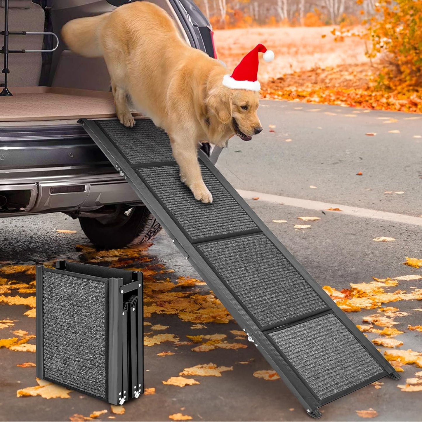 Dog Ramp for Car, 63"x17" Dog Ramps for Large Dogs with Anti-Slip Rug Surface