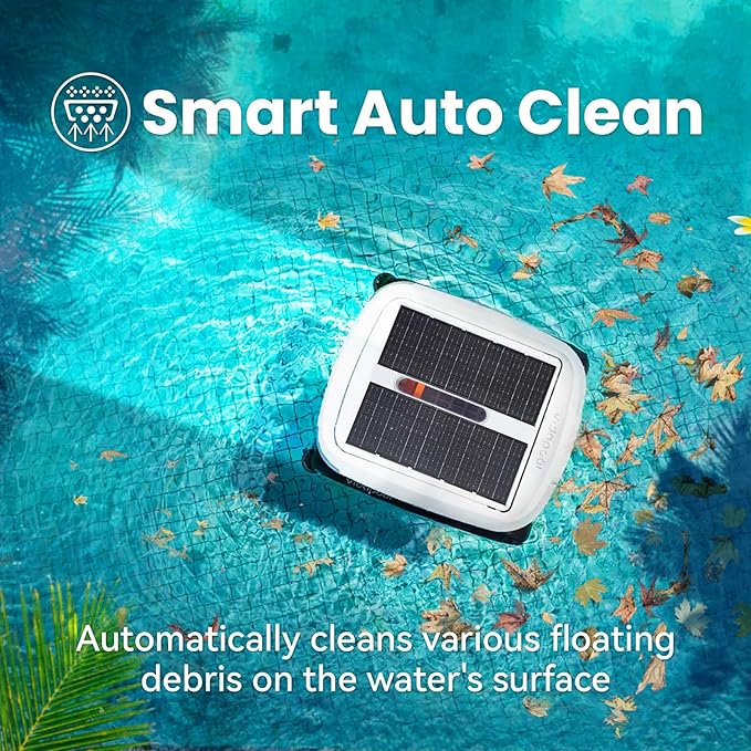 Solar Powered Automatic Robotic Pool Skimmer Cleaner,Solar Pool Surface Cleaner