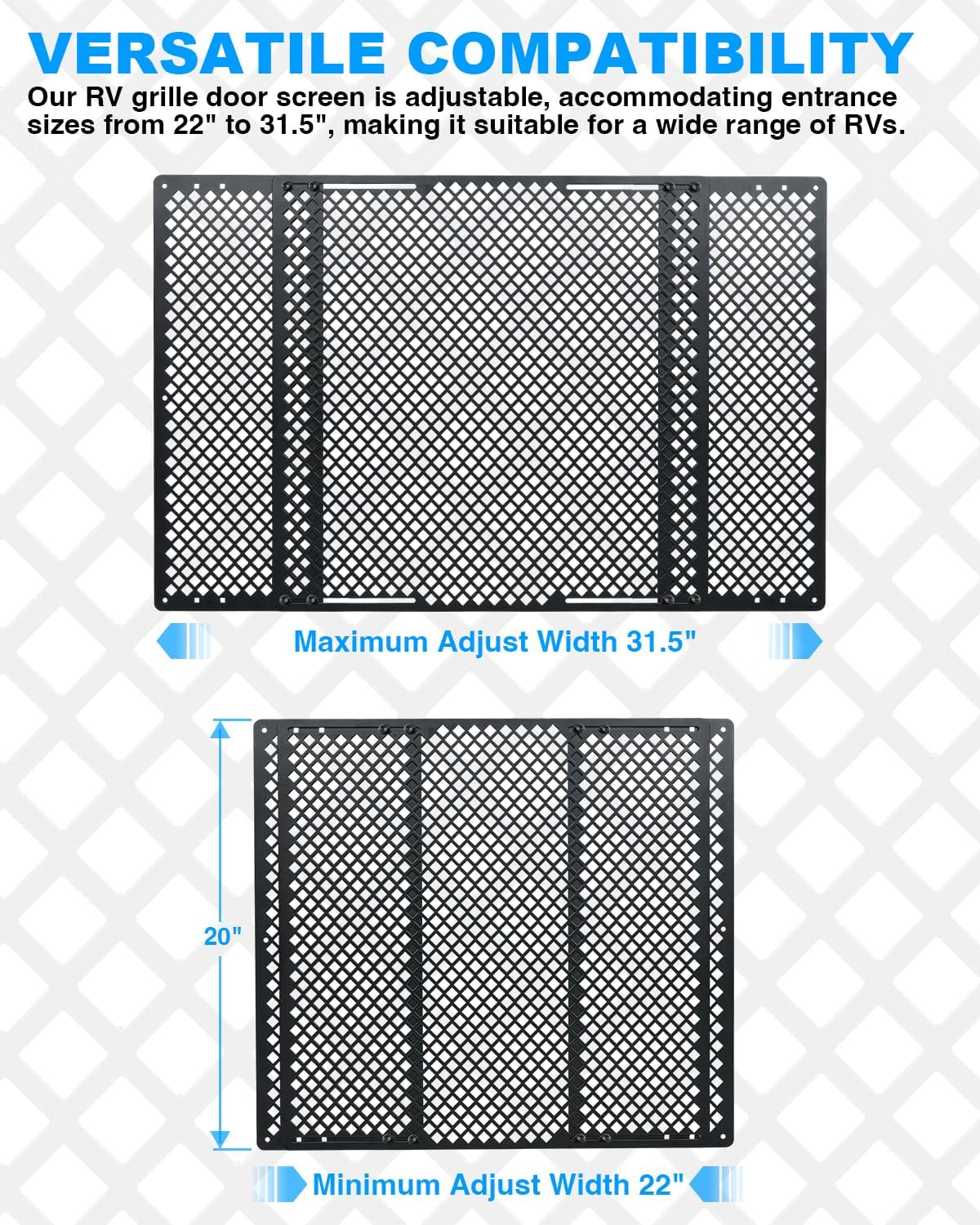 RV Screen Door Protector for Dogs, Adjustable RV Screen Door Pet Protector Guard