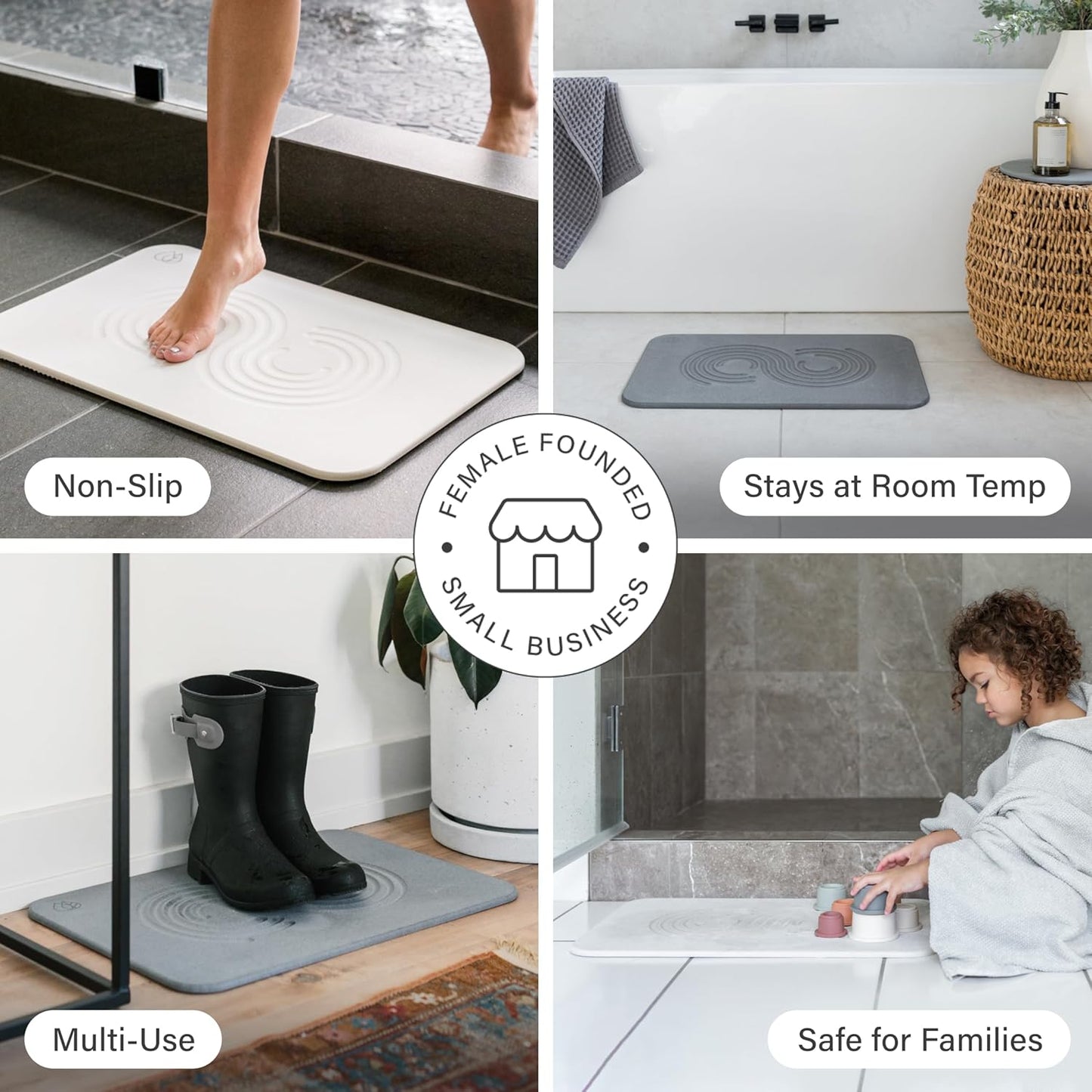 Dorai Home Bath Stone Mat 23.6"x15.4" – Quick-Dry
