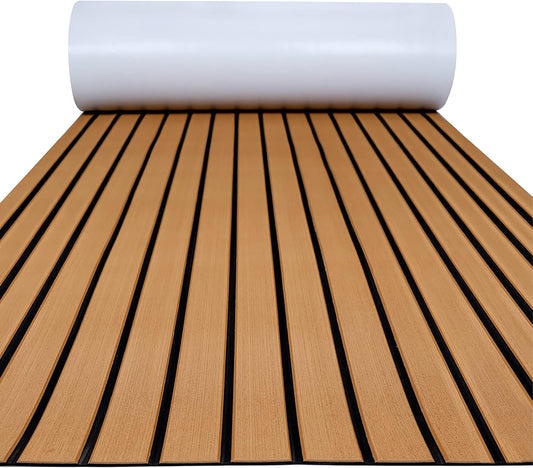 FOCEAN Boat Flooring EVA Foam Boat Decking Faux Teak Marine Flooring - 94.5"x 47.2"