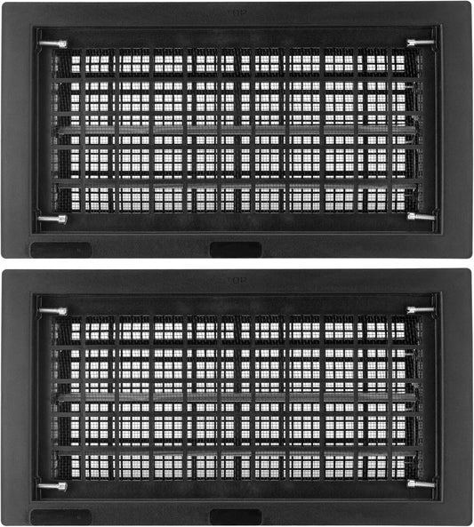 8" x 16" Automatic Foundation Vent for Ventilating Crawl Space Replacement Auto Air Vent, Black, 2 Pack