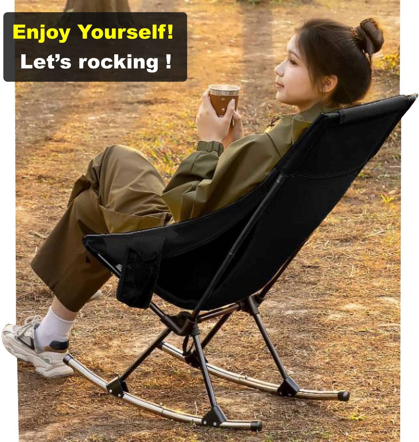 AnYoker Camping Chair,Rocking Chair, High-Back Compact Chair, 2 Pack