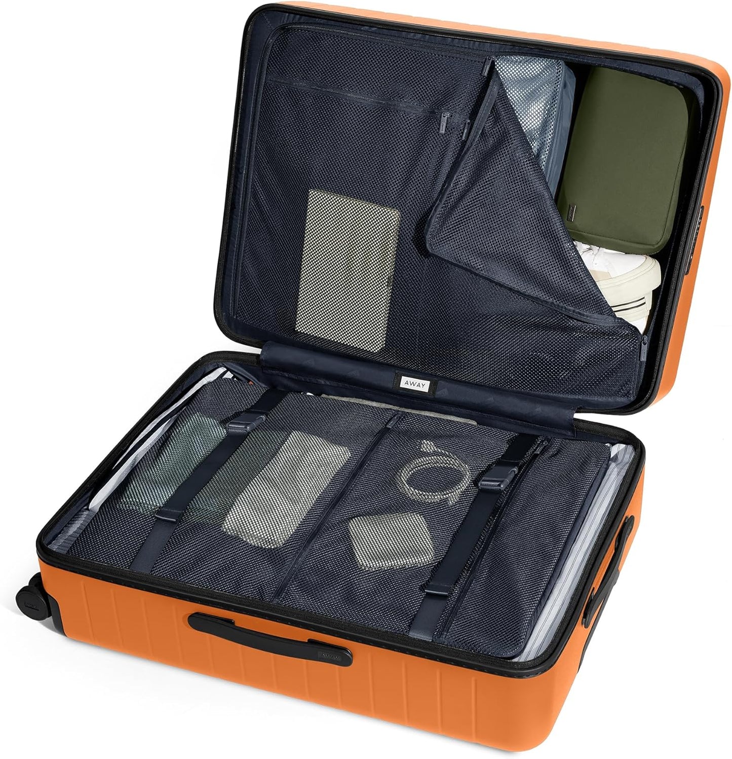 Away Large Checked Luggage, 29 Inch Hardside Suitcase with Spinner Wheels, Lightweight, Orange