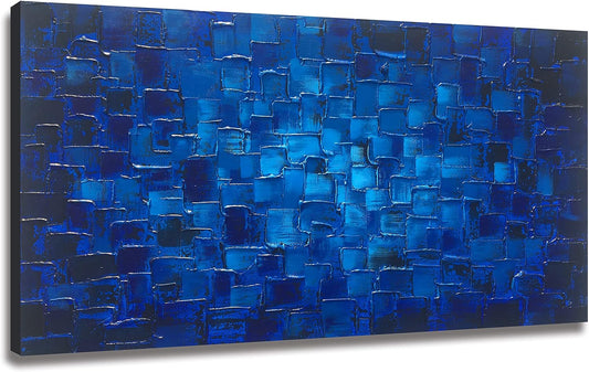 Gongyuanyihao Arts Modern Textured Abstract Squares Canvas Wall Art- 24 X 48