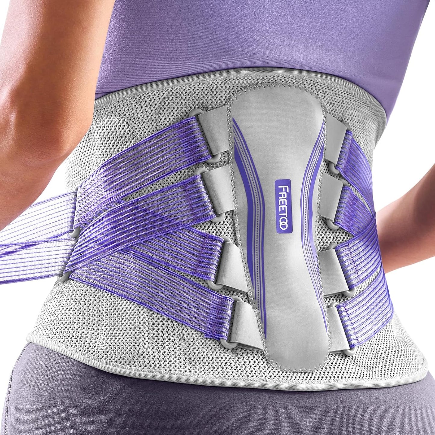 FREETOO Back Brace for Lower Back Pain Women with Bionic Support System - Small