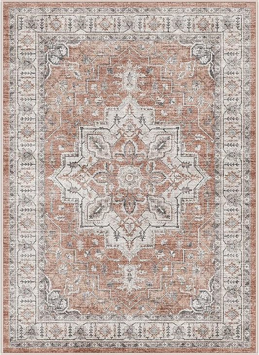 Washable Rug 8x10 Area Rugs for Living Room - Stain Resistant Non-Slip Backing Rugs for Bedroom