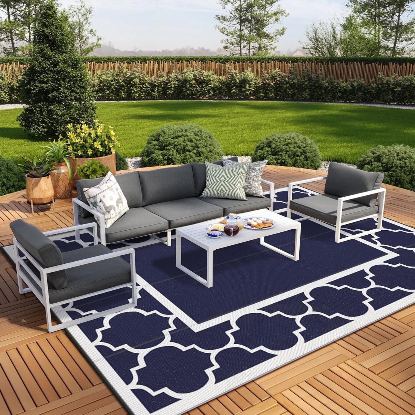 GENIMO 10' x 14' Outdoor Rug Waterproof for Patio