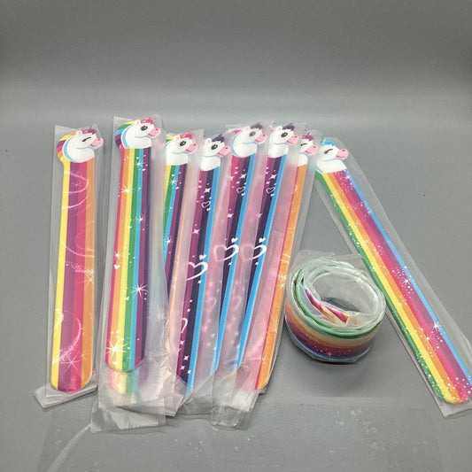 Slap Bracelets 10 Pcs, Party Wrist Strap - Unicorn Design - T&S Outlets