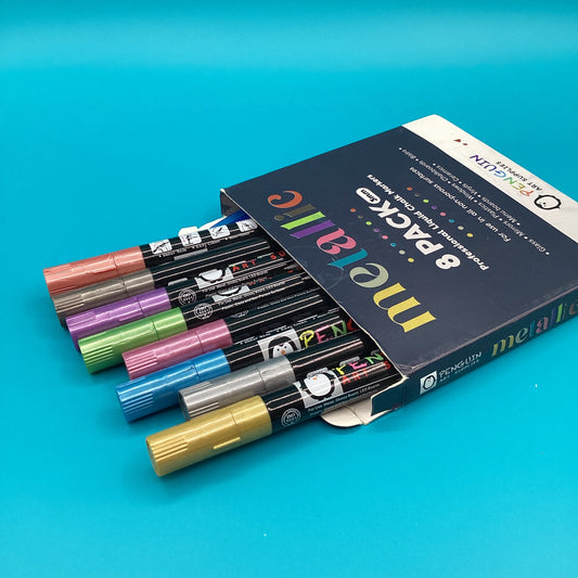 Liquid Chalk Markers Metallic Colors - 3mm Fine Tip Chalk Markers