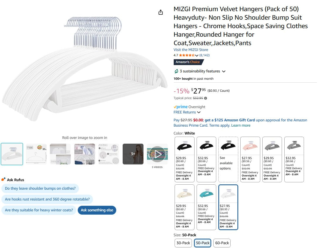 MIZGI Premium Velvet Hangers (Pack of 50) Heavyduty- Non Slip No Shoulder Bump Suit