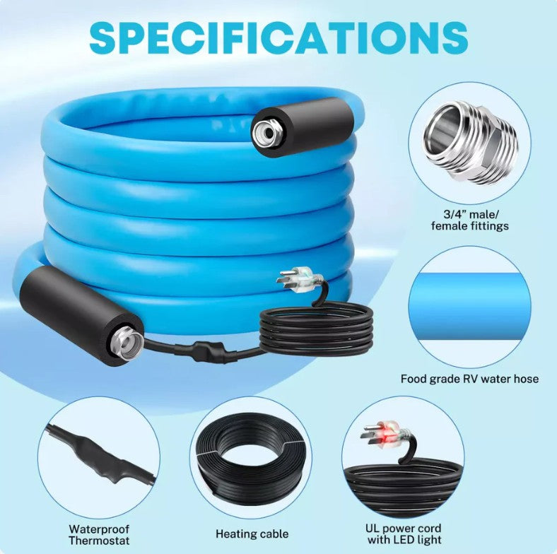 50 ft Heated RV Water Hose