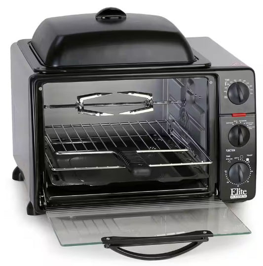 Platinum Black Griddle Top Toaster Oven - See Description