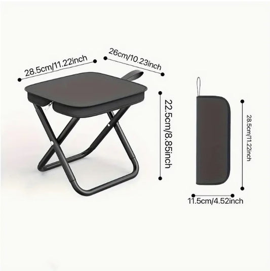 Portable Folding Stool For Outdoor Camping And Fishing, Small Stool With Adjustable Zipper