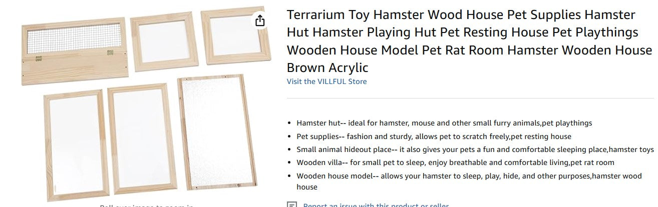 Terrarium Toy Hamster Wood House Pet Supplies Hamster Hut