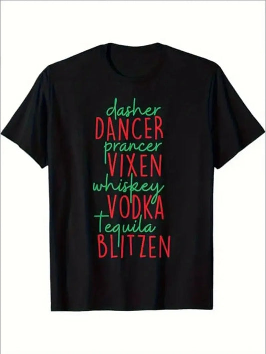 Funny Christmas Printed T-shirt, Dancer