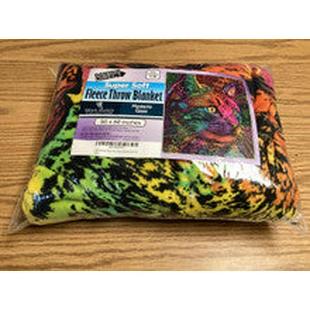Dawhud Direct Colorful Cat Fleece Blanket for Bed, 50" x 60" - T&S Outlets