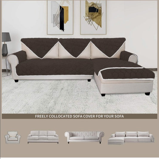 Easy Going Plush Sectional Sofa Cover 1 piece - Chocolate - T&S Outlets