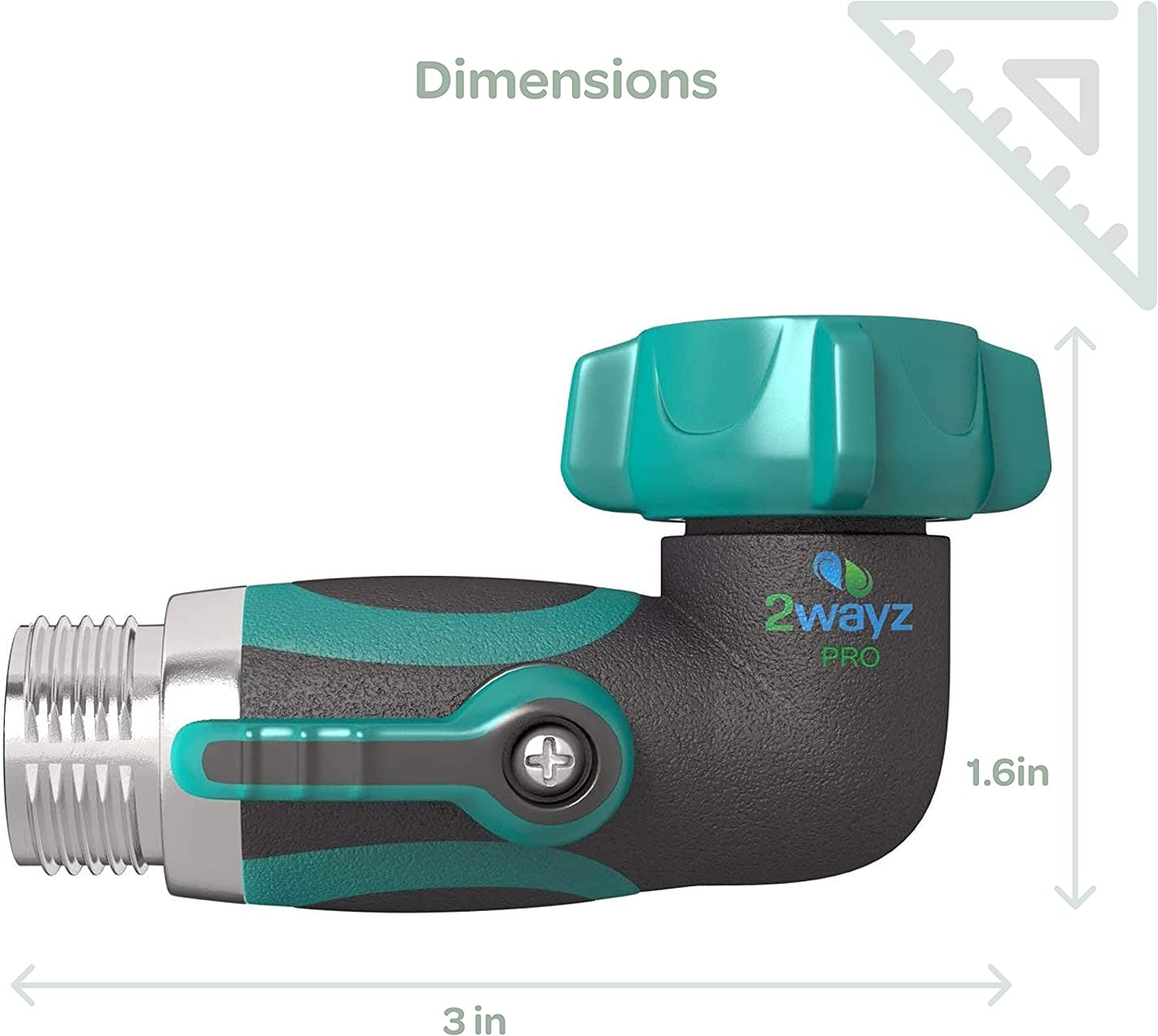 2Wayz 90 Degree Garden Hose Elbow with Shut off Valve